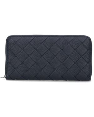 Bottega Veneta "Intrecciato" Wallet - Blue