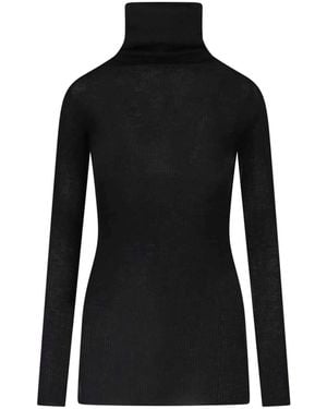 Rick Owens Maglia Collo Alto In Lana - Nero