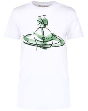 Vivienne Westwood Drawn Orb Logo Tee - White