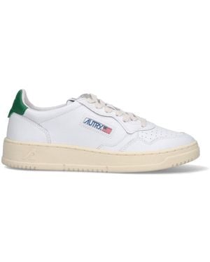 Autry Medalist Leather Low-Top Sneakers - White