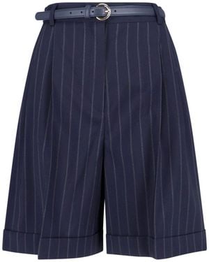 Max Mara Virgin Wool Shorts - Blue