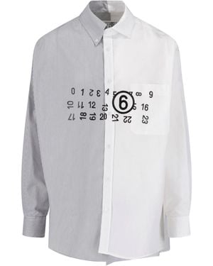 MM6 by Maison Margiela Asymmetrical Shirt "Numeric" - White