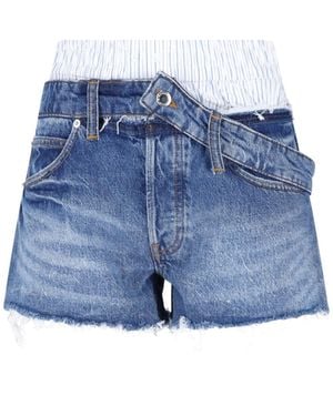 Alexander Wang Denim Shorts Boxer Detail - Blue