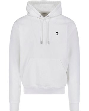 Ami Paris Hoodie De Cœur" - White