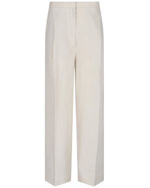 Lardini Pantaloni In Lino - Bianco