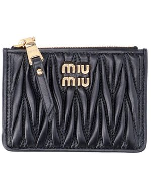 Miu Miu Quilted Nappa Card Holder - Black