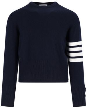 Thom Browne '4-Bar' Crop Jumper - Blue