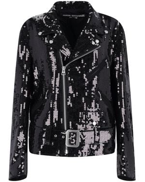 Junya Watanabe 'Biker' Sequin Zip Jacket - Black