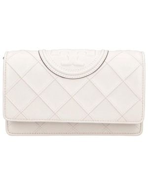 Tory Burch Chain Wallet "Fleming" - White