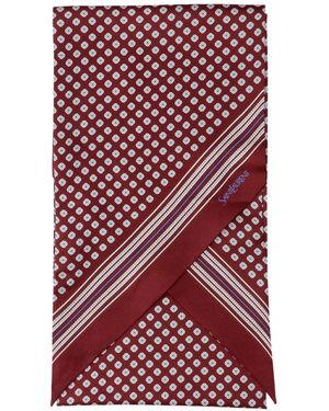 Saint Laurent Silk Twill Lavallière Scarf - Purple