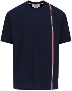 Thom Browne Tricolour Detail T-Shirt - Blue