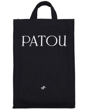 Patou Borsa Tote Verticale Logo - Nero