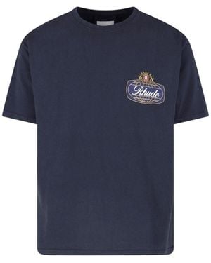 Rhude T-Shirt "Safari Crest" - Blue
