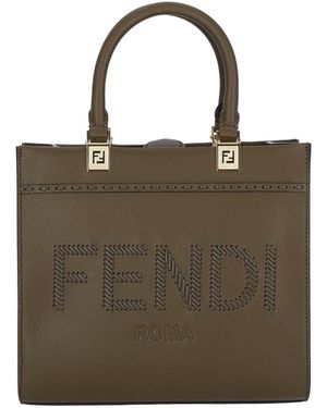 Fendi Borsa Tote Media "Sunshine" - Marrone