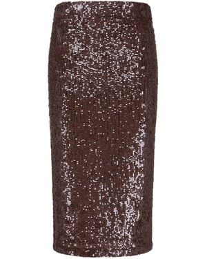 P.A.R.O.S.H. Midi Sequin Skirt - Brown