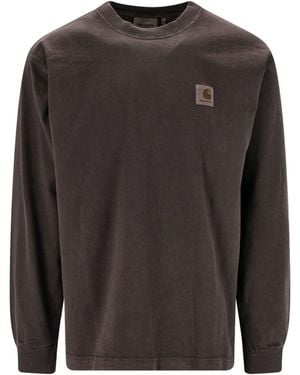Carhartt Long-Sleeve Logo T-Shirt - Grey