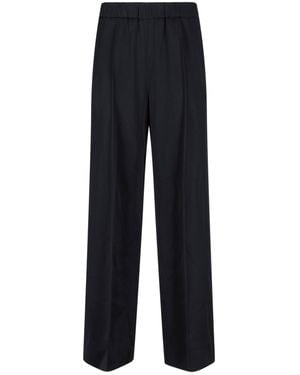 Jil Sander Tailored Wide-Leg Trousers With Mid-Rise Waistband - Blue