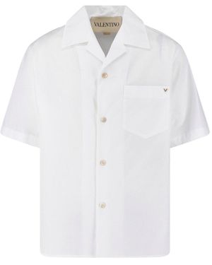 Valentino Cotton Shirt "Vgold" - White