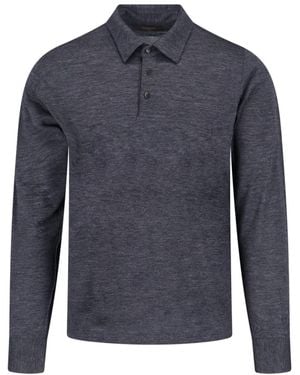 Zanone Virgin Wool Polo Shirt - Blue