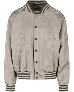 Golden Goose Button Closure Acetate Bomber Jacket - Grey