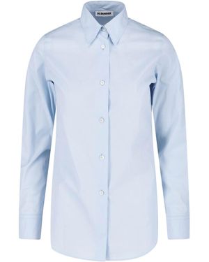 Jil Sander Light Cotton Poplin Pointed Shirt - Blue