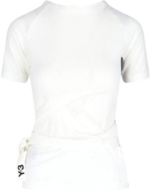 Y-3 T-Shirt With Drawstrings - White