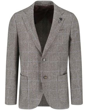 Lardini Single-Breasted Wool Blazer - Grey