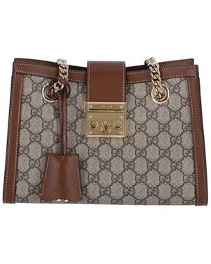 Gucci 'Padlock' Medium Tote Bag - Brown