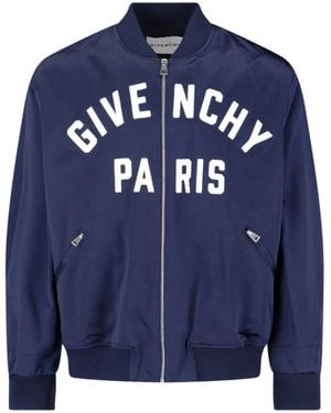 Givenchy Bomber Logo - Blu
