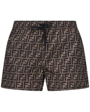 Fendi Ff Swim Shorts - Grey
