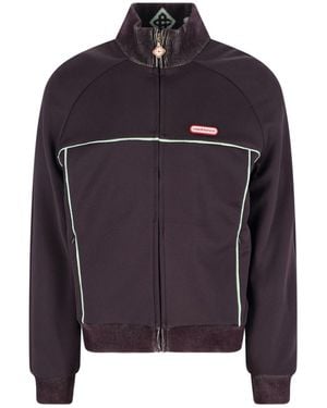CASABLANCA Classic Structured Jacket With Front Zipper Closure - Blue