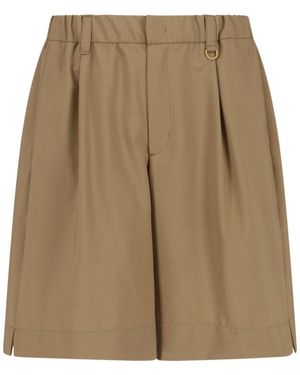 Laminar Wool Blend Shorts - Natural