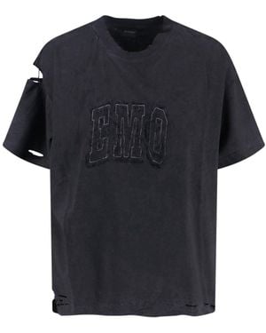 Balenciaga Destroyed Logo T-Shirt - Black