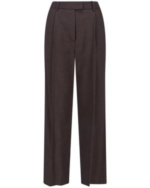 Low Classic Pantaloni In Misto Cotone - Marrone