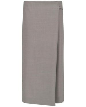 Calvin Klein "Hallie" Midi Skirt - Gray