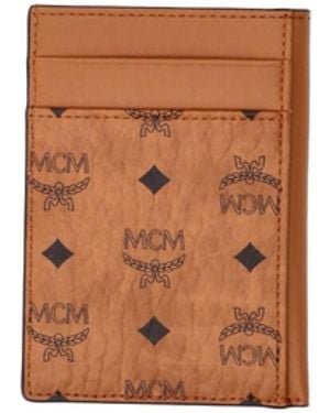 MCM Monogram Card Holder Wallet - White