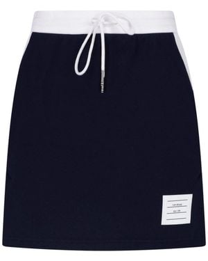 Thom Browne Pleated Structured Mini Skirt - Blue