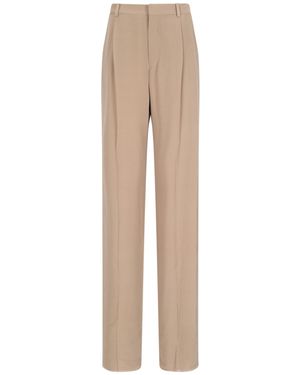 Saint Laurent Trousers Silk - Natural