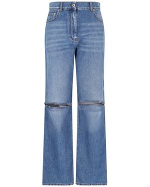 JW Anderson Cut-Out Detail Denim Jeans With Wide Legs - Blue