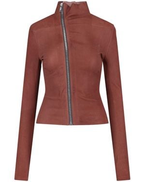 Rick Owens Gary Cropped Biker Jacket - Red