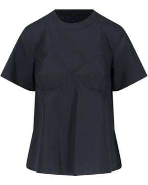Sacai Cotton Blend T-Shirt - Blue