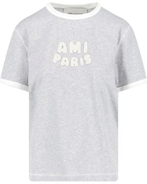 Ami Paris T-Shirt Logo - White