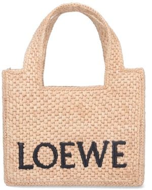 Loewe Mini Logo Tote Bag - White