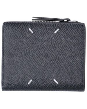 Maison Margiela Bovine Leather Wallet With Brass & Zinc Hardware - Blue