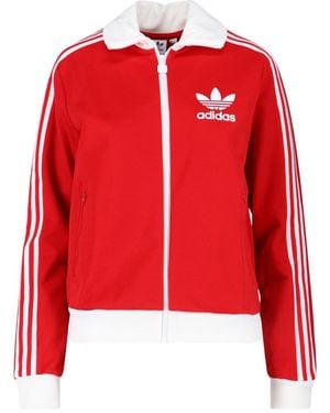 adidas 'Beckenbauer' Zip Sweatshirt - Red