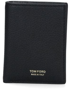 Tom Ford Luxury Calf Leather Wallet For - Black