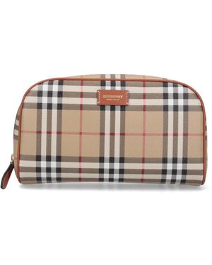 Burberry Pouch Motivo Check - Neutro