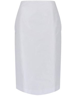 Jil Sander Midi Mid-Rise Tailored Skirt - White