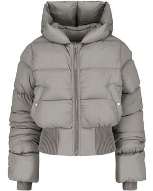 Rick Owens Cropped Hooded Down Jacket - Grey