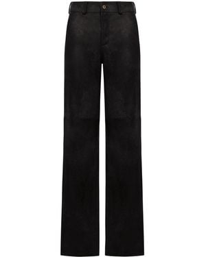 Salvatore Santoro Leather Trousers - Black
